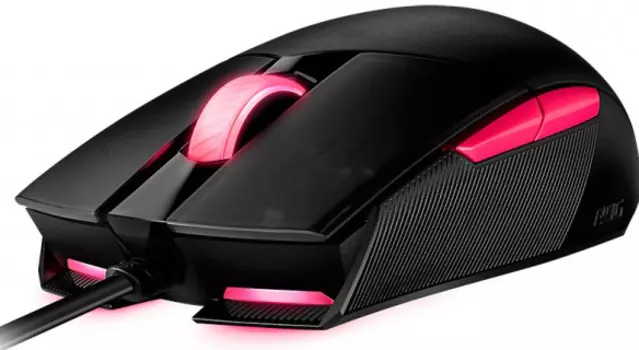 Мышь ASUS ROG Strix Impact II Electro Punk игровая проводная с подсветкой для PC (черный) (90MP01U0-BMUA00)