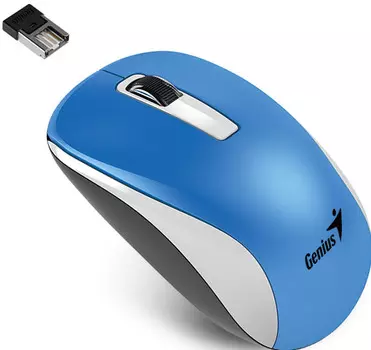 Мышь NX-7010 беспроводная для PC (белый+синий металлик)