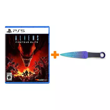 Набор Aliens: Fireteam Elite [PS5, русские субтитры] + Оружие игровое нож Кунай 2 Холодное пламя деревянный
