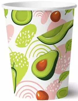 Набор бумажных стаканов Авокадо 1 (250 мл, 6 шт)