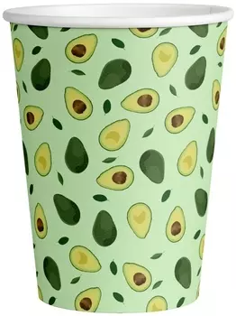 Набор бумажных стаканов Авокадо 2 (250 мл, 6 шт)