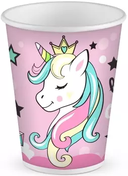 Набор бумажных стаканов Единорог (250 мл, 6 шт)