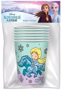 Набор бумажных стаканов Frozen 2: Chibi мятный (250 мл, 6 шт)