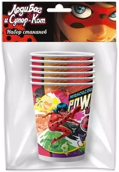 Набор бумажных стаканов Леди Баг и Супер-Кот – гайд 2020 (250 мл, 6 шт)