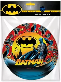 Набор бумажных тарелок Batman (180 мм, 6 шт)