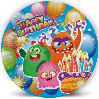 Набор бумажных тарелок Чудики (180 мм, 6 шт)