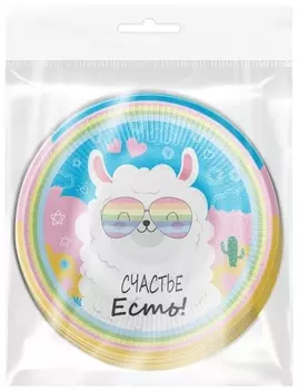 Набор бумажных тарелок Лама (230 мм, 6 шт)