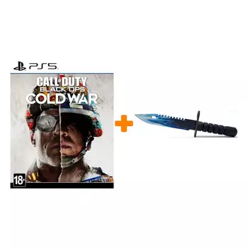 Набор Call of Duty: Black Ops Cold War [PS5, русская версия] + Оружие игровое штык-нож М9 Байонет 2 Драгон Гласс деревянный