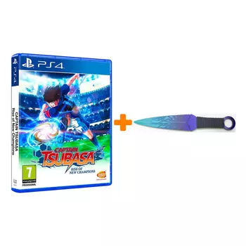 Набор Captain Tsubasa: Rise of New Champions [PS4, английская версия] + Оружие игровое нож Кунай 2 Холодное пламя деревянный