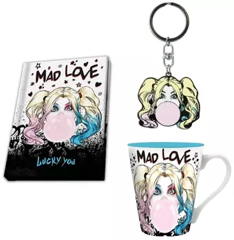 Набор DC Comics: Harley Quinn – Mad Love (кружка, блокнот, брелок)