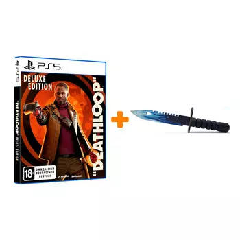 Набор Deathloop. Издание Deluxe [PS5, русская версия] + Оружие игровое штык-нож М9 Байонет 2 Драгон Гласс деревянный