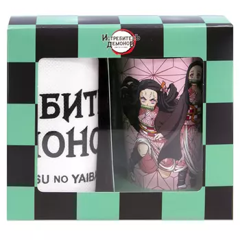 Набор Demon Slayer: Kimetsu no Yaiba (Стакан пластиковый, сумка-шоппер)