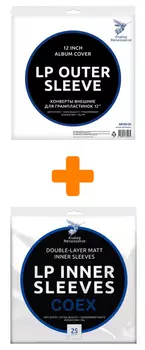 Набор для бережных меломанов: Конверты внутренние Analog Renaissance (COEX) для грампластинок 12" (25 шт) + Конверты внешние Analog Renaissance для грампластинок 12" (25 шт)