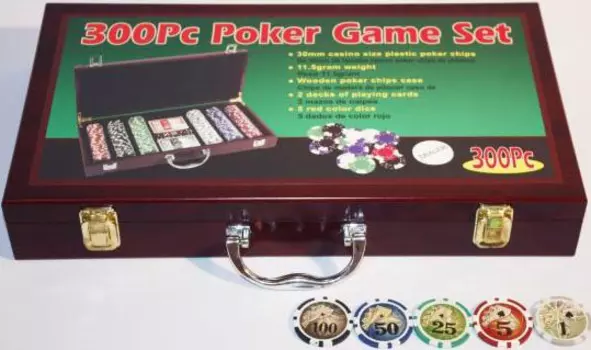 Набор для покера Wood: 300 фишек