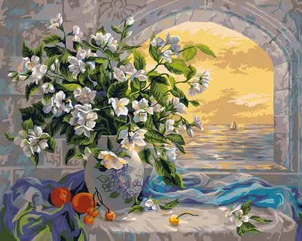 Набор для творчества Картины по номерам с красками №146: Жасмин (50х40 см)