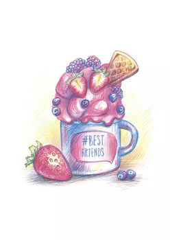 Набор для творчества Раскраски карандашами: Ягодный шербет цветные карандаши