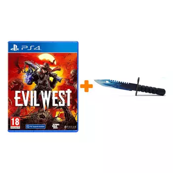 Набор Evil West [PS4, русские субтитры] + Оружие игровое штык-нож М9 Байонет 2 Драгон Гласс деревянный