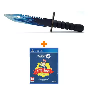 Набор Fallout 76. Tricentennial Edition [PS4, русские субтитры] + Оружие игровое штык-нож М9 Байонет 2 Драгон Гласс деревянный