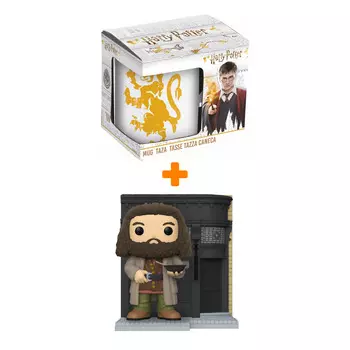 Набор фигурка Harry Potter Diagon Alley Rubeus Hagrid With The Leaky Cauldron + кружка Гербы
