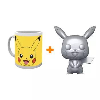 Набор фигурка Pokemon Pikachu Metallic + кружка Pokemon Pikachu