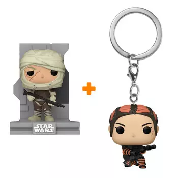 Набор фигурка Star Wars Bounty Hunters Collection Dengar + брелок Book Of Boba Fett Fennec Shand