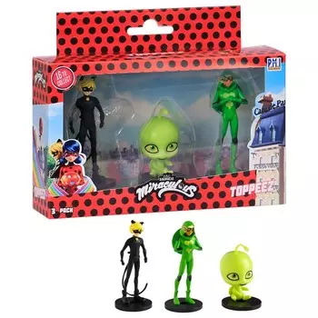 Набор фигурок Леди Баг и Супер-Кот: Вайзз, Суперкот, Карапас (MLB2021-D)