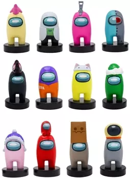 Набор фигурок-штампов Among Us Делюкс: Герой Чёрный – Серия 3 (12 шт) (AU5365B)