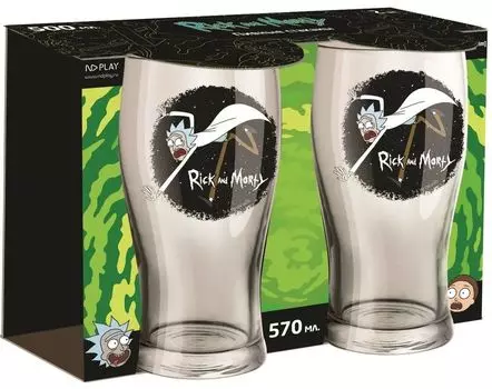 Набор из двух бокалов Rick And Morty (Рик и Морти): Звёздное небо Рика (570 мл, стекло)