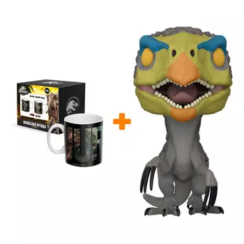 Набор Jurassic World (фигурка Jurassic World: Dominion – Therizinosaurus + термо-кружка)