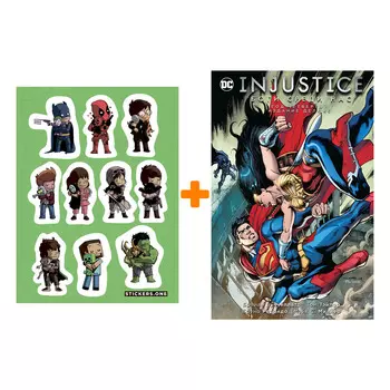 Набор Комикс Injustice. Боги среди нас. Год четвертый. Издание делюкс + Стикерпак This is Love