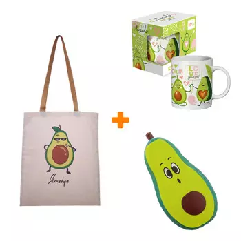 Набор кружка Авокадо Keep Calm + мялка-антистресс + сумка-шоппер
