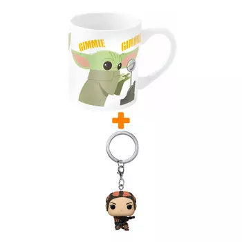 Набор кружка Star Wars Маленький Мандалориан + брелок Book Of Boba Fett Fennec Shand