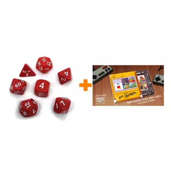 Набор кубиков Симпл для RPG 7шт красно-белый + Шоколад Кэт 12 Для геймера 60г Набор