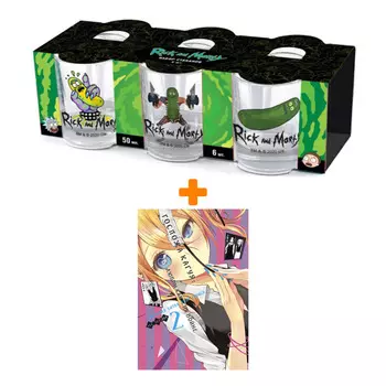 Набор Манга Госпожа Кагуя: В любви как на войне. Любовная битва двух гениев. Кн.2 + Набор рюмок Rick And Morty 50мл 6-Pack