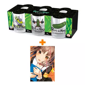 Набор Манга Госпожа Кагуя: В любви как на войне: Любовная битва двух гениев. Кн. 4 + Набор рюмок Rick And Morty 50мл 6-Pack