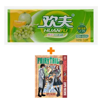 Набор Манга Хвост феи Том 3 + Жевательная резинка Huanfu Grape &amp; Melon Вкус винограда и дыни