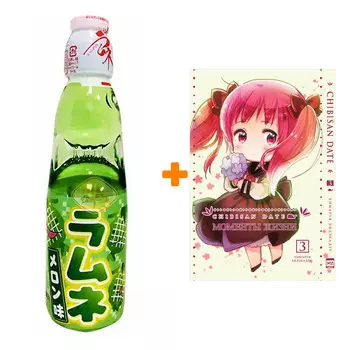 Набор Манга Моменты жизни Том 3 + Напиток газированный Ramune Lemonade Melon Вкус дыни 200мл