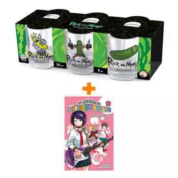 Набор Манга Моя геройская академия. Кн. 10. Культурный фестиваль. Долгожданное открытие + Набор рюмок Rick And Morty 50мл 6-Pack