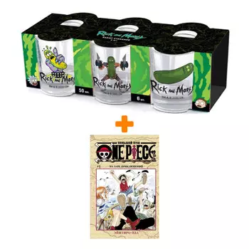 Набор Манга One Piece Большой куш Книга 1 На заре приключений + Набор рюмок Rick And Morty 50мл 6-Pack
