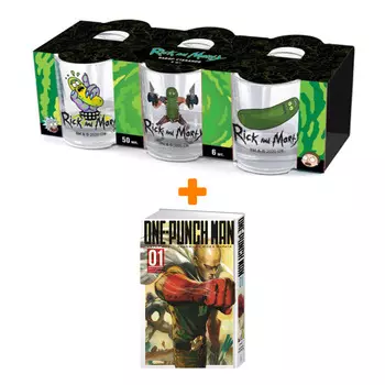 Набор Манга One-Punch Man Книга 1 Одним ударом &amp; Секрет силы + Набор рюмок Rick And Morty 50мл 6-Pack