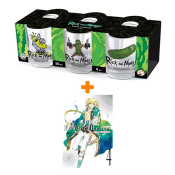 Набор Манга Сердца Пандоры. Кн. 4 + Набор рюмок Rick And Morty 50мл 6-Pack
