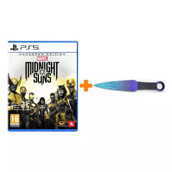 Набор Marvel's Midnight Suns. Enhanced Edition [PS5, английская версия] + Оружие игровое нож Кунай 2 Холодное пламя деревянный