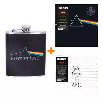 Набор меломана «Рок» Pink Floyd – Dark Side Of The Moon (LP) + Pink Floyd – The Wall (2 LP) + Фляга Pink Floyd Dark Side