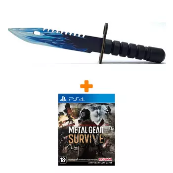 Набор Metal Gear Survive [PS4, русские субтитры] + Оружие игровое штык-нож М9 Байонет 2 Драгон Гласс деревянный