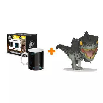 Набор Мир Юрского периода фигурка Giganotosaurus + термо-кружка В темноте