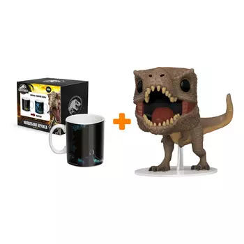 Набор Мир Юрского периода фигурка T-Rex + термо-кружка В темноте