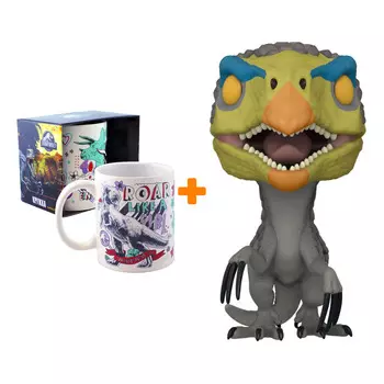 Набор Мир Юрского периода фигурка Therizinosaurus + кружка Хиппи