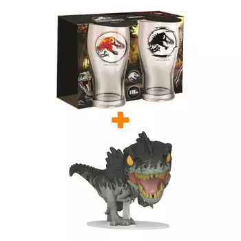 Набор Мир Юрского периода набор бокалов В огне + фигурка Giganotosaurus