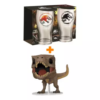 Набор Мир Юрского периода набор бокалов В огне + фигурка T-Rex