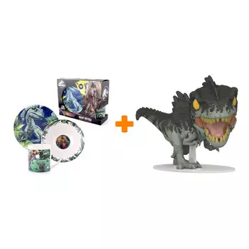 Набор Мир Юрского периода набор посуды Велоцираптор Блю + фигурка Giganotosaurus